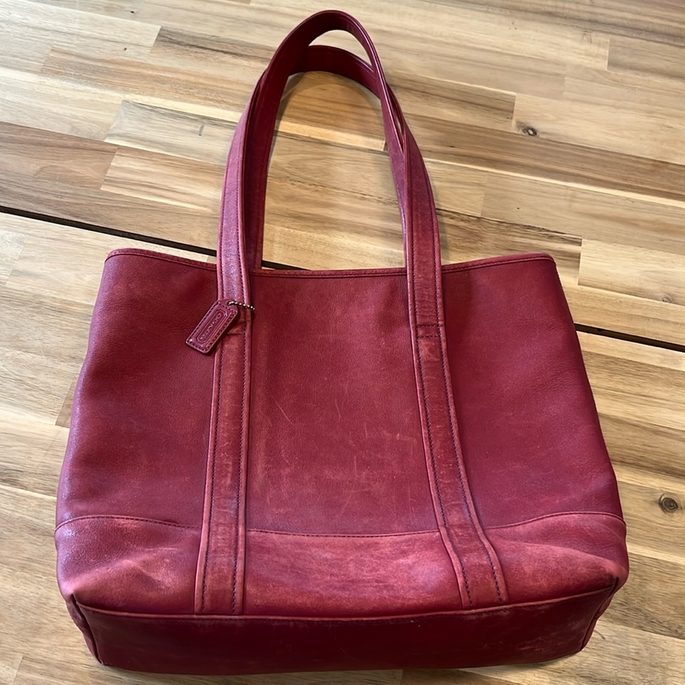Vintage Coach - Red Leather Tote